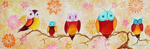 Framed Chi Omega Owl Painting Print