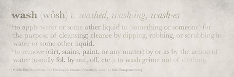 Framed Definitions Wash Print