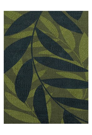 Framed Green Leaves 2 Print