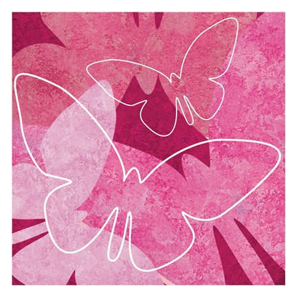 Framed Butterflys Pink 1 Print