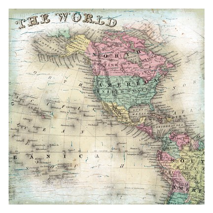 Framed World Map 6 Print
