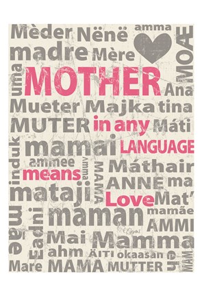 Framed Mother Languages 2 Print