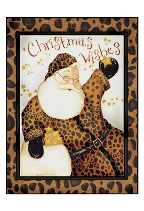Framed Cheetah Santa Print