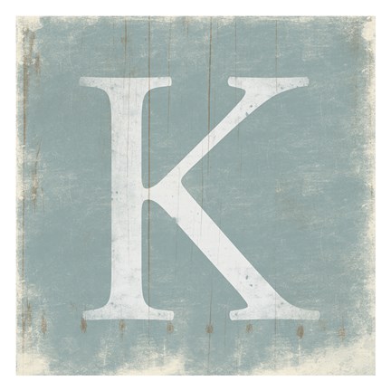 Framed K (Grey Background) Print
