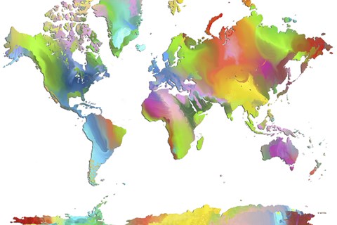 Framed World Map 2 Print