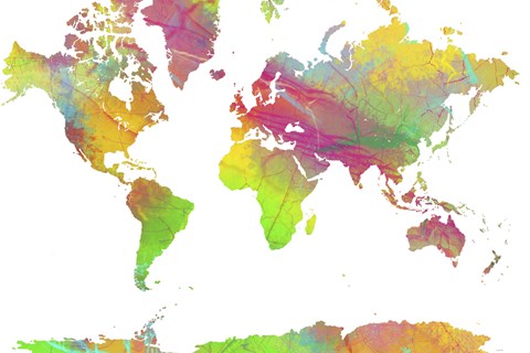 Framed World Map 9 Print