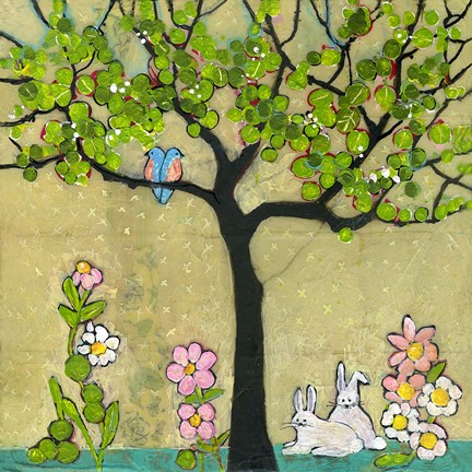 Framed Bunny Tree Print