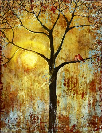 Framed Red Birds Tree Print