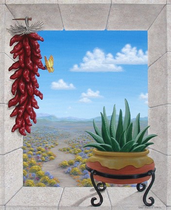 Framed Aloe and Chilis II Print