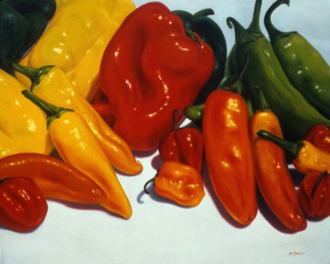 Framed All Kinds of Peppers Print