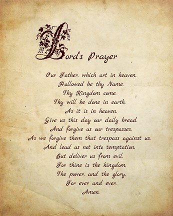 Framed Lord&#39;s Prayer Print