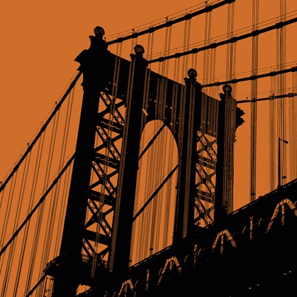 Framed Orange Manhattan Print