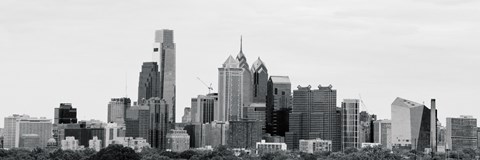 Framed Philly Panorama (b/w) Print
