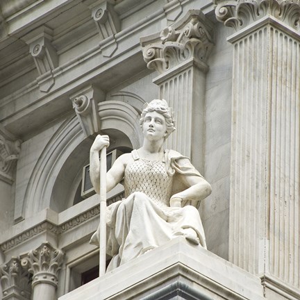 Framed City Hall Sculpture (woman) Print