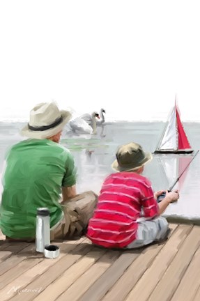 Framed Dad Son Boat Print