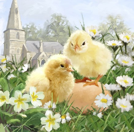 Framed Easter Chicks 2 Print