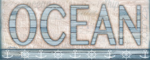 Framed Driftwood Beach Sign II Print