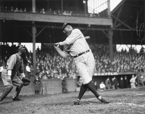 Framed Babe Ruth Seattle Dugdale Park, 1924 Print