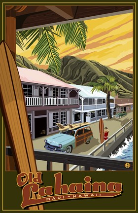 Framed Old Lahaina Hawaii Ad Print