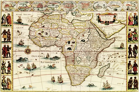 Framed Decorative Africa Map Print