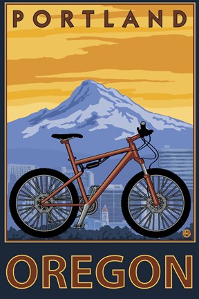 Framed Portland Oregon Bike Ad Print