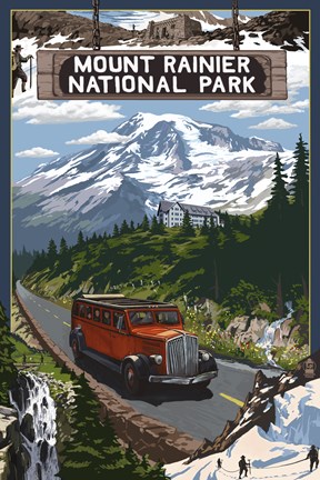 Framed Mount Rainier National Park II Print