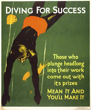 Framed Diving for Success Print