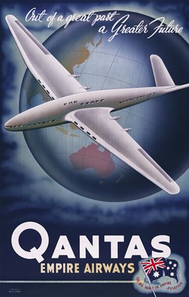 Framed Quantas Empire Airways Print