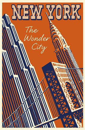 Framed NY the Wonder City Print