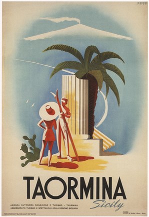Framed Taormina, Sicily Print