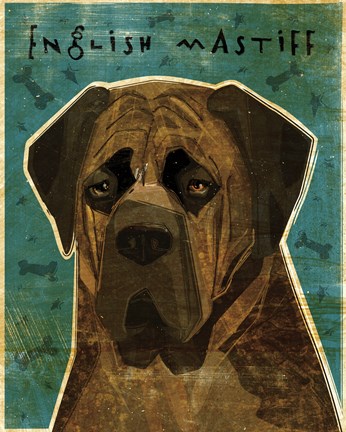 Framed English Mastiff - Brindle Print