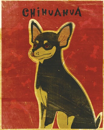 Framed Chihuahua (black and tan) Print
