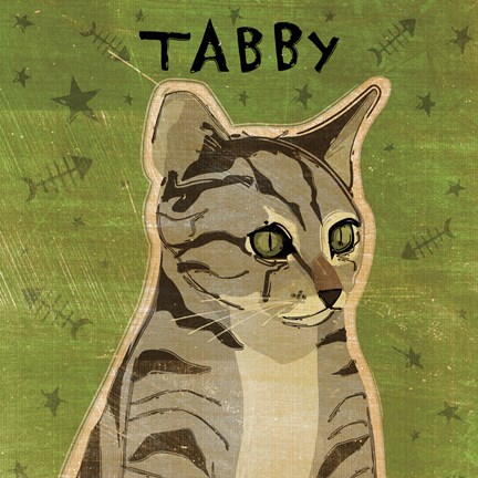 Framed Tabby (grey) Print