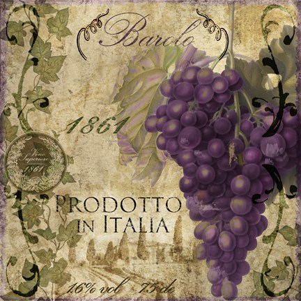 Framed Vino Italiano II Print