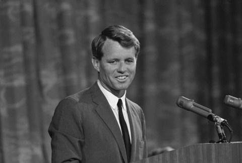 Framed Robert Kennedy Giving Speech Print