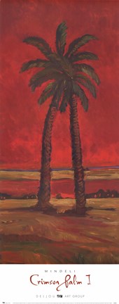 Framed Crimson Palm I Print