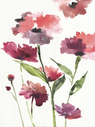 Framed Razzleberry Blossoms Print