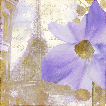 Framed Purple Paris I Print