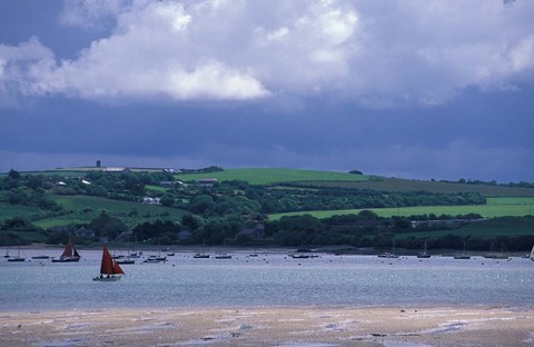 Framed View of Camel River from Padstow, Cornwall, England Print