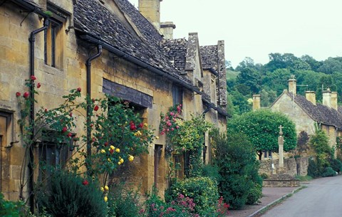 Framed Village of Snowshill, Cotswolds, Gloucestershire, England Print
