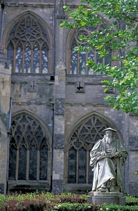 Framed Statue of Richard Hooker, Exeter, Devon, England Print
