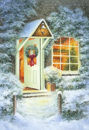 Framed Snowy Winter Christmas Open Home Print