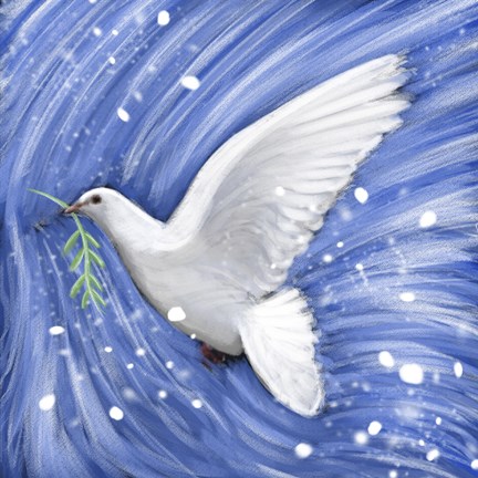 Framed Dove In The Winter Wind Print