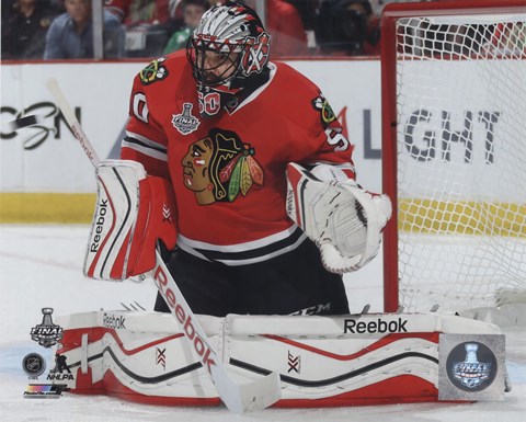 Framed Corey Crawford Game 3 of the 2015 Stanley Cup Finals Print