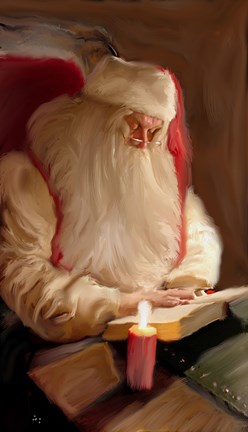 Framed Santa&#39;s Tale By Candelight Print