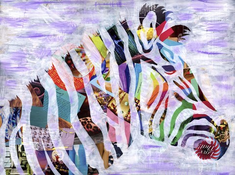 Framed Purple Zebra Print