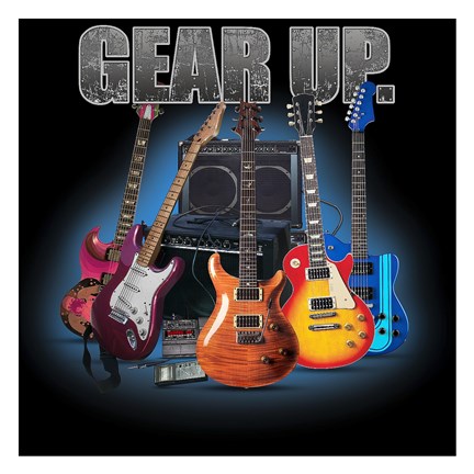 Framed Gear Up Guitars Print