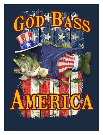 Framed God Bass America Print