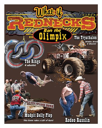 Framed Redneck Olimpix Print