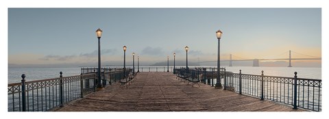 Framed Pier with Bay Bridge Vista Print